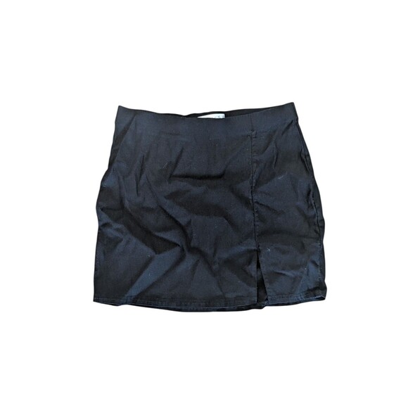 EG Chris.G Black Side Split Straight Pencil Mini Skirt Women’s Size Medium - Picture 1 of 3
